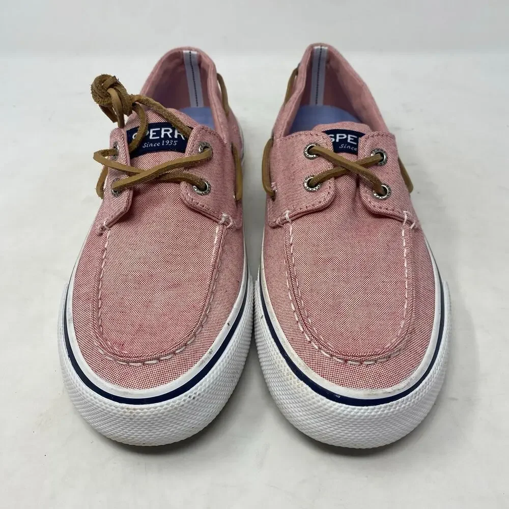 Sperry Bahama II Boat Shoes Shirt Red Pink Sneaker Mens Size 8